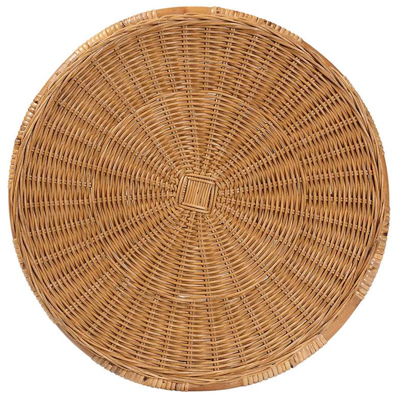 Image 6 bali & pari Jayana Natural Rattan Round End Table - Wicker Accent Table more views