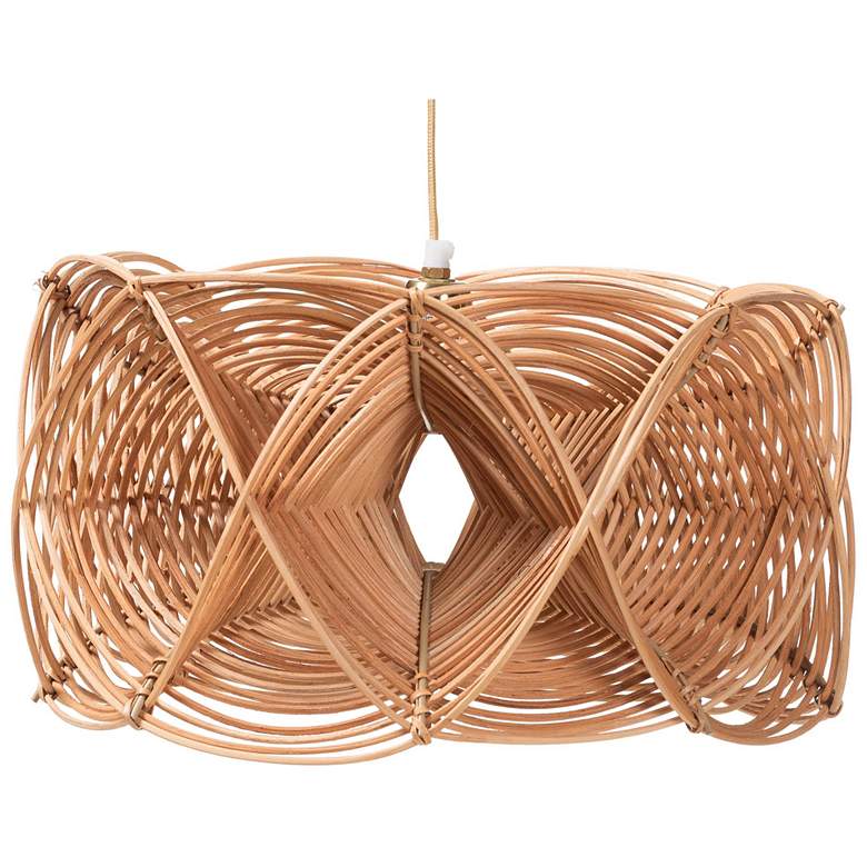 Image 1 bali & pari Jeneth Natural Rattan Pendant Lampshade - Ceiling Light Cover