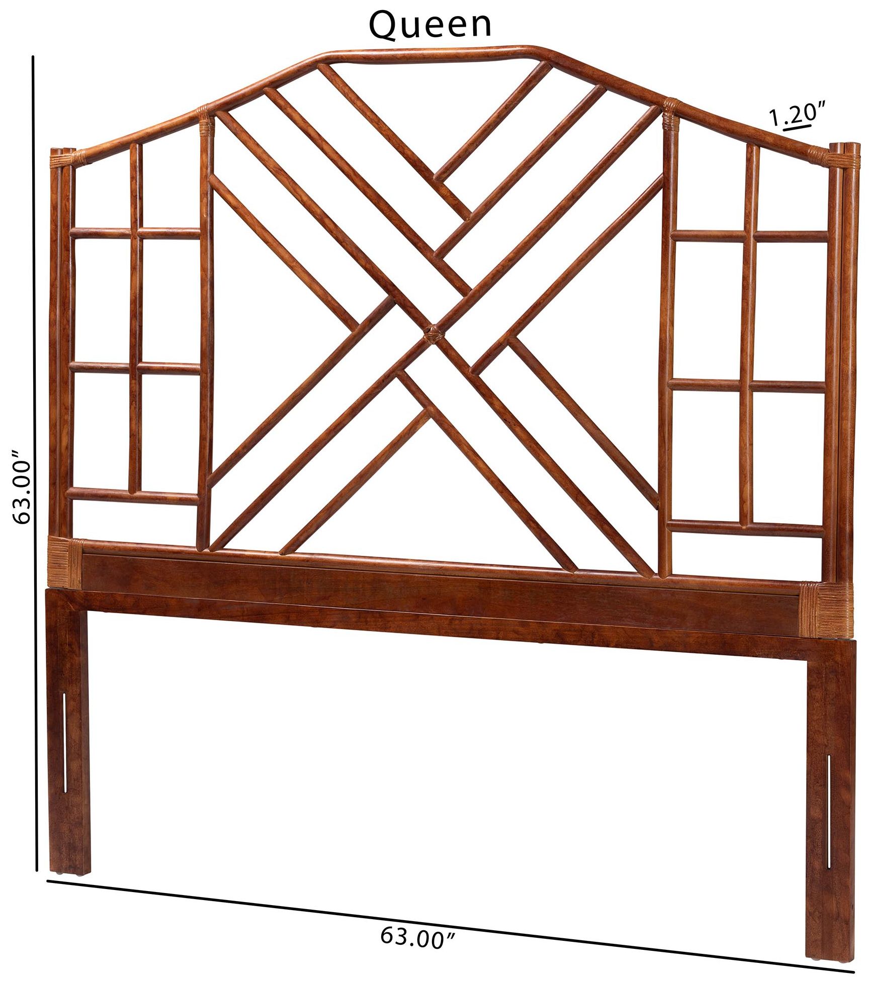 Image 6 bali & pari Kachiri Marbled Tortoise Natural Rattan Headboard, Queen more views