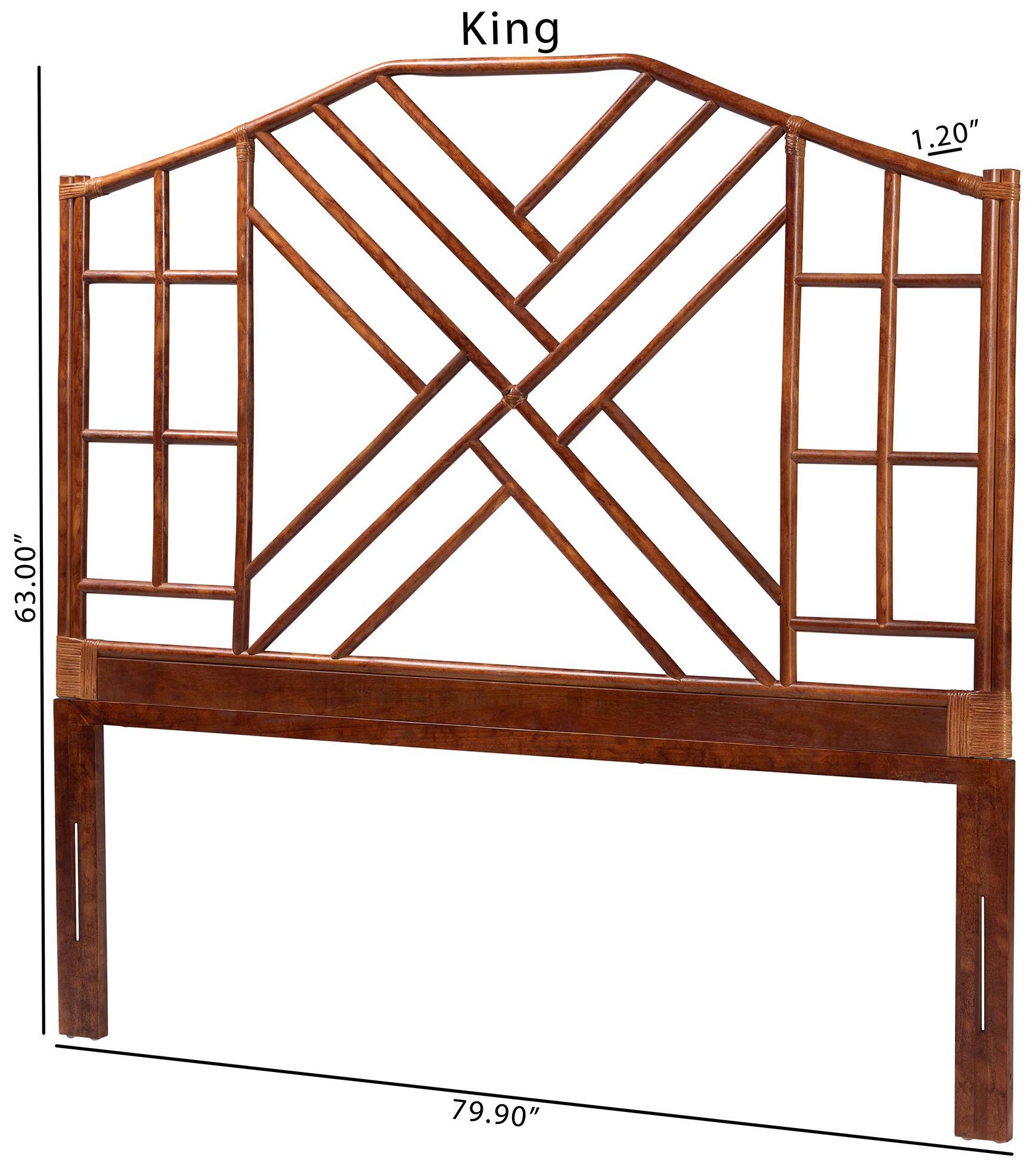 Image 7 bali & pari Kachiri Marbled Tortoise Natural Rattan Headboard, Queen more views