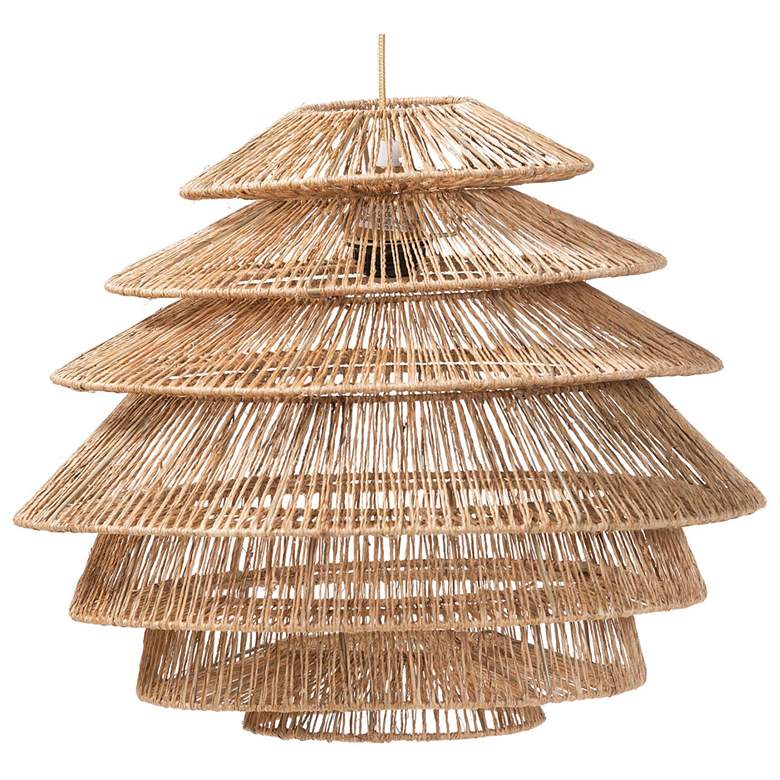 Image 2 bali & pari Kaede Handwoven Jute Pendant Lampshade - Ceiling Light Cover