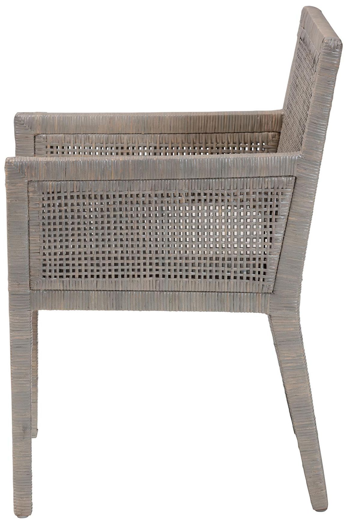 Image 4 bali & pari Karis Gray Rattan Handwoven Wicker Dining Chair with Cushion more views