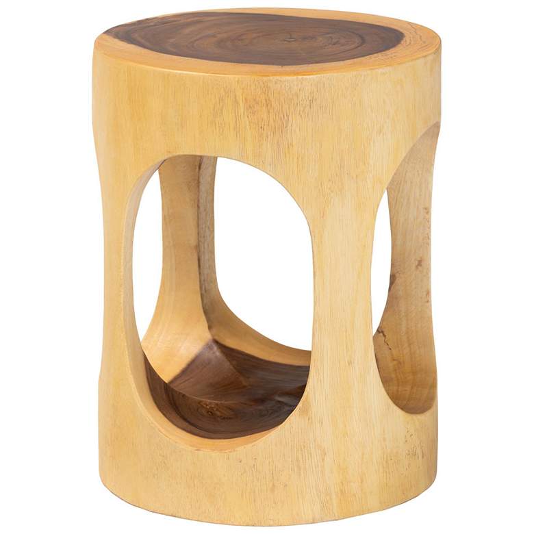 Image 2 bali & pari Kaseko Hand-carved Suar Wood Side Table