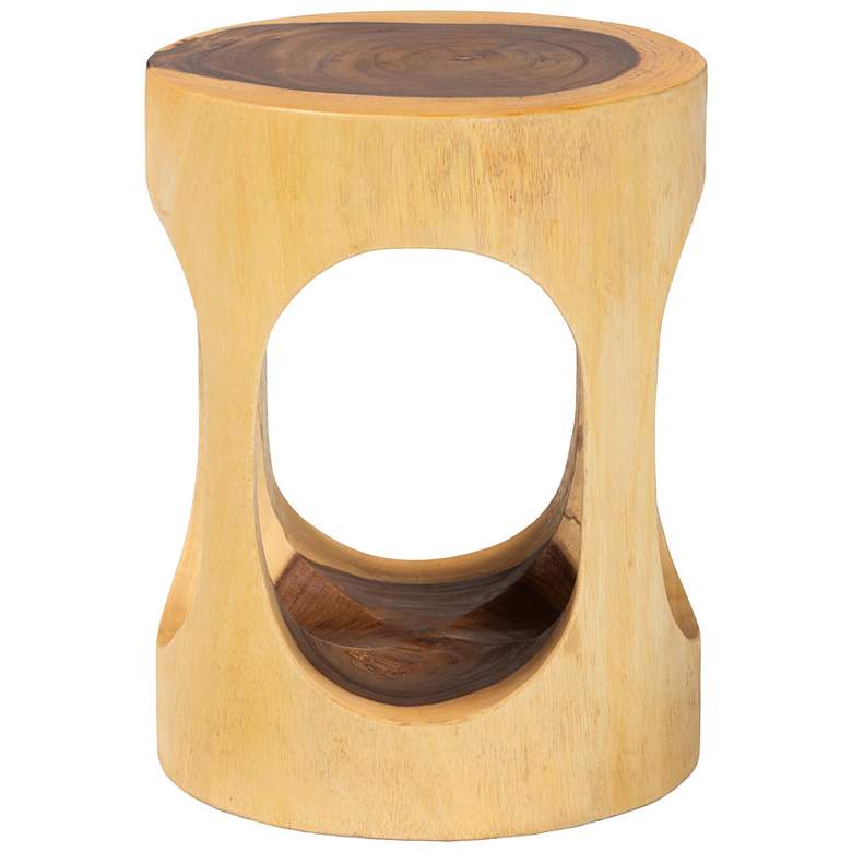 Image 3 bali & pari Kaseko Hand-carved Suar Wood Side Table more views