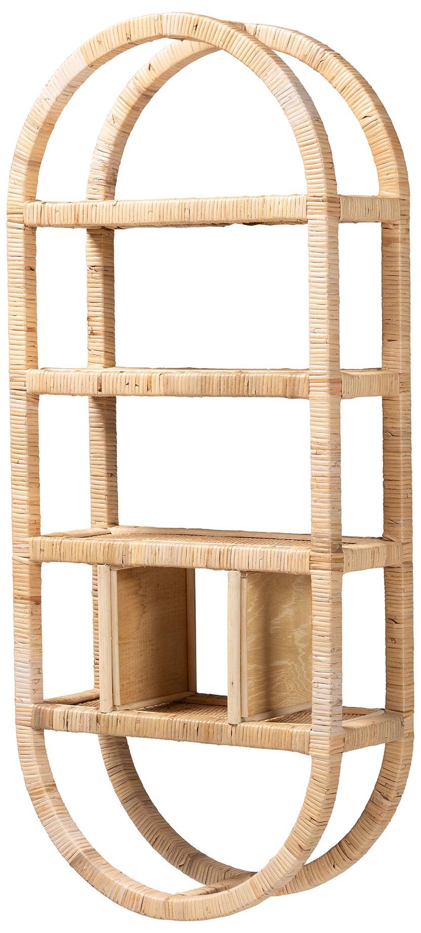 Image 2 bali & pari Labonita Natural Rattan Wall Shelf  - 3-Tier Wall-Mounted