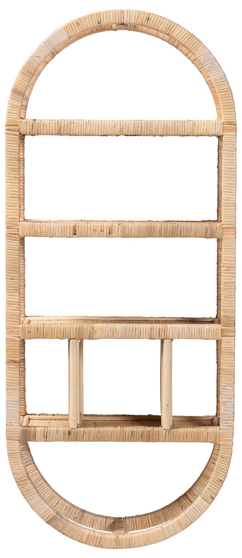 Image 3 bali & pari Labonita Natural Rattan Wall Shelf  - 3-Tier Wall-Mounted more views