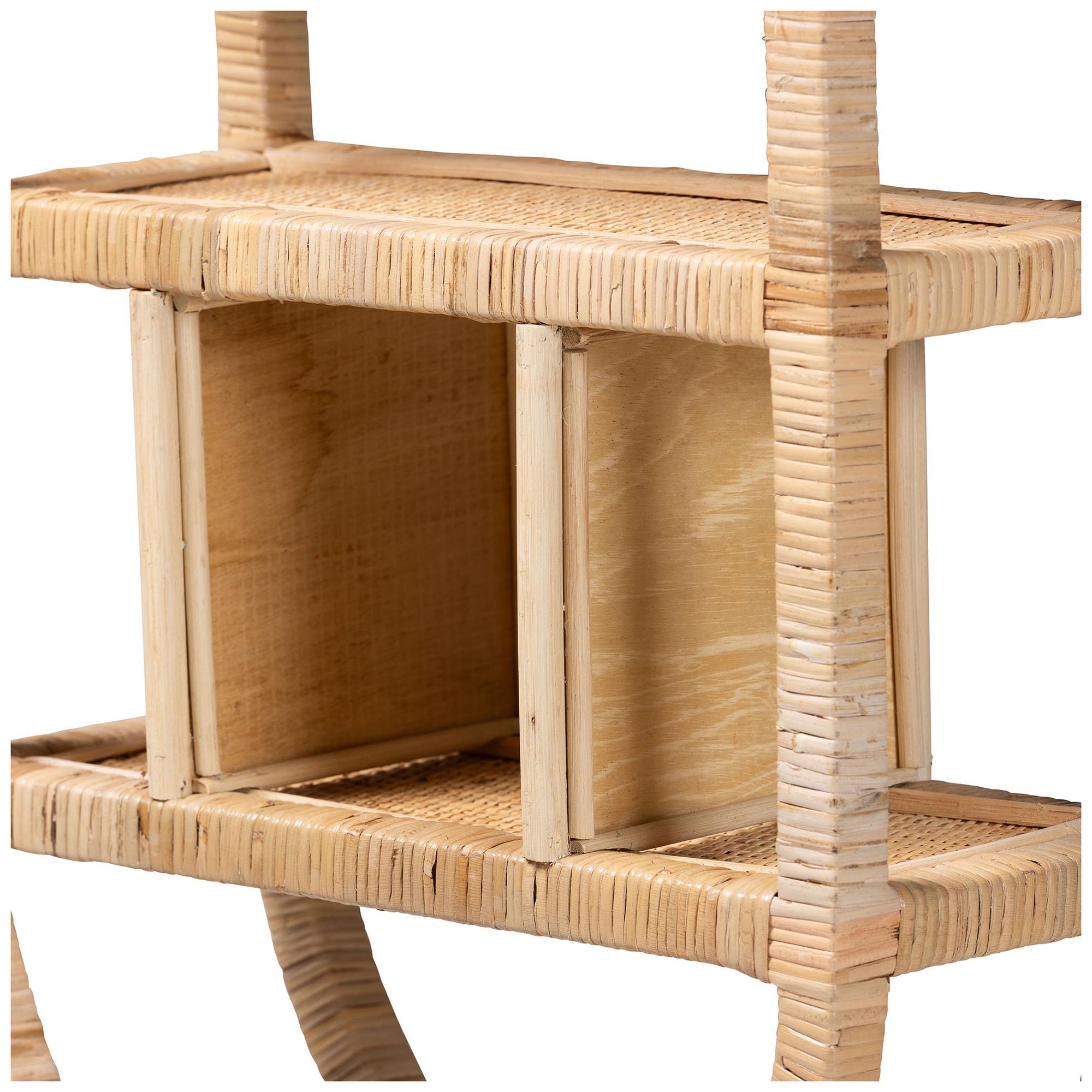 Image 5 bali & pari Labonita Natural Rattan Wall Shelf  - 3-Tier Wall-Mounted more views