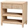 2_bali & pari Lanica Japandi Sun Bleached Rattan 2-Drawer Console Table