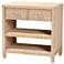 bali & pari Lanica Japandi Sun Bleached Rattan 2-Drawer Console Table