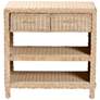 4_bali & pari Lanica Japandi Sun Bleached Rattan 2-Drawer Console Table more views