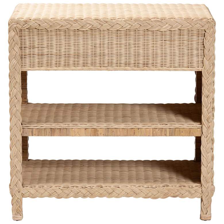 Image 6 bali & pari Lanica Japandi Sun Bleached Rattan 2-Drawer Console Table more views