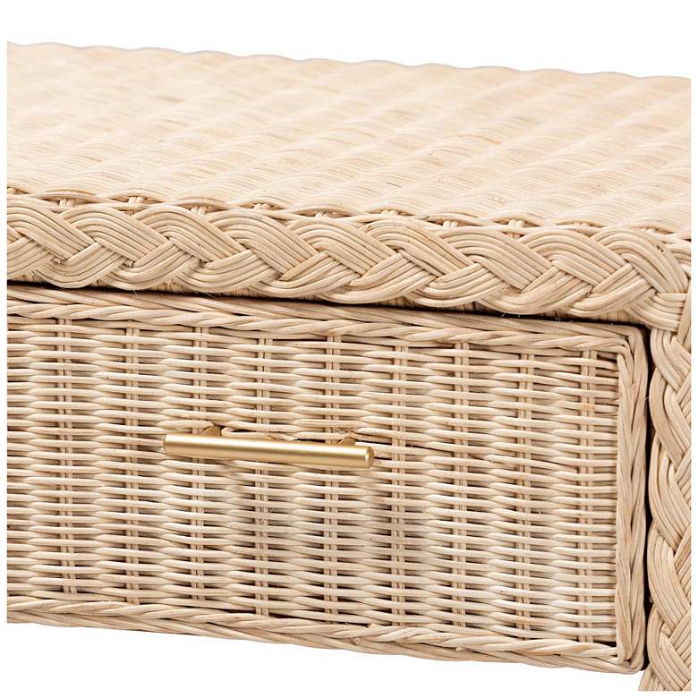 Image 7 bali & pari Lanica Japandi Sun Bleached Rattan 2-Drawer Console Table more views
