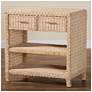 bali & pari Lanica Japandi Sun Bleached Rattan 2-Drawer Console Table