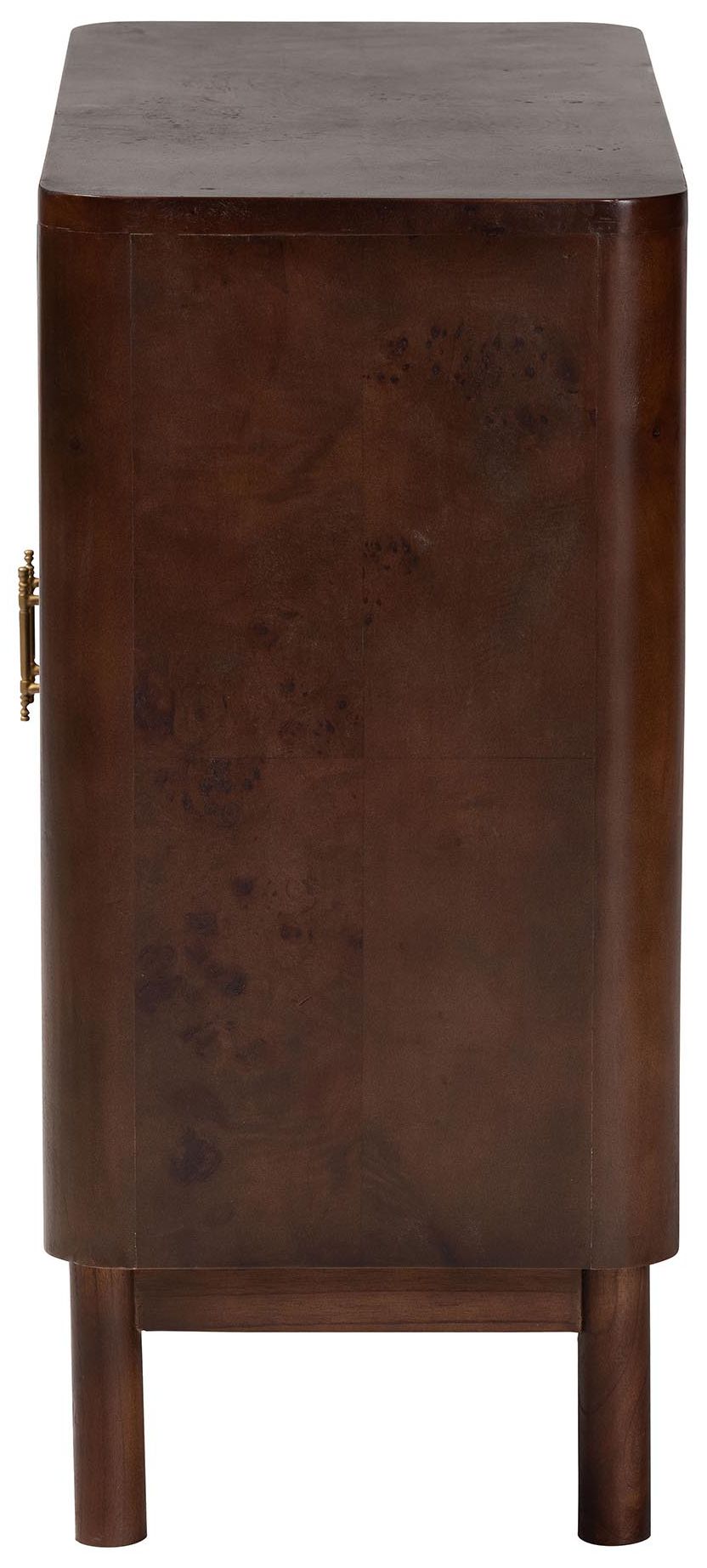 Image 5 bali & pari Latika Real Burl Wood Storage Cabinet in Dark Walnut Brown more views