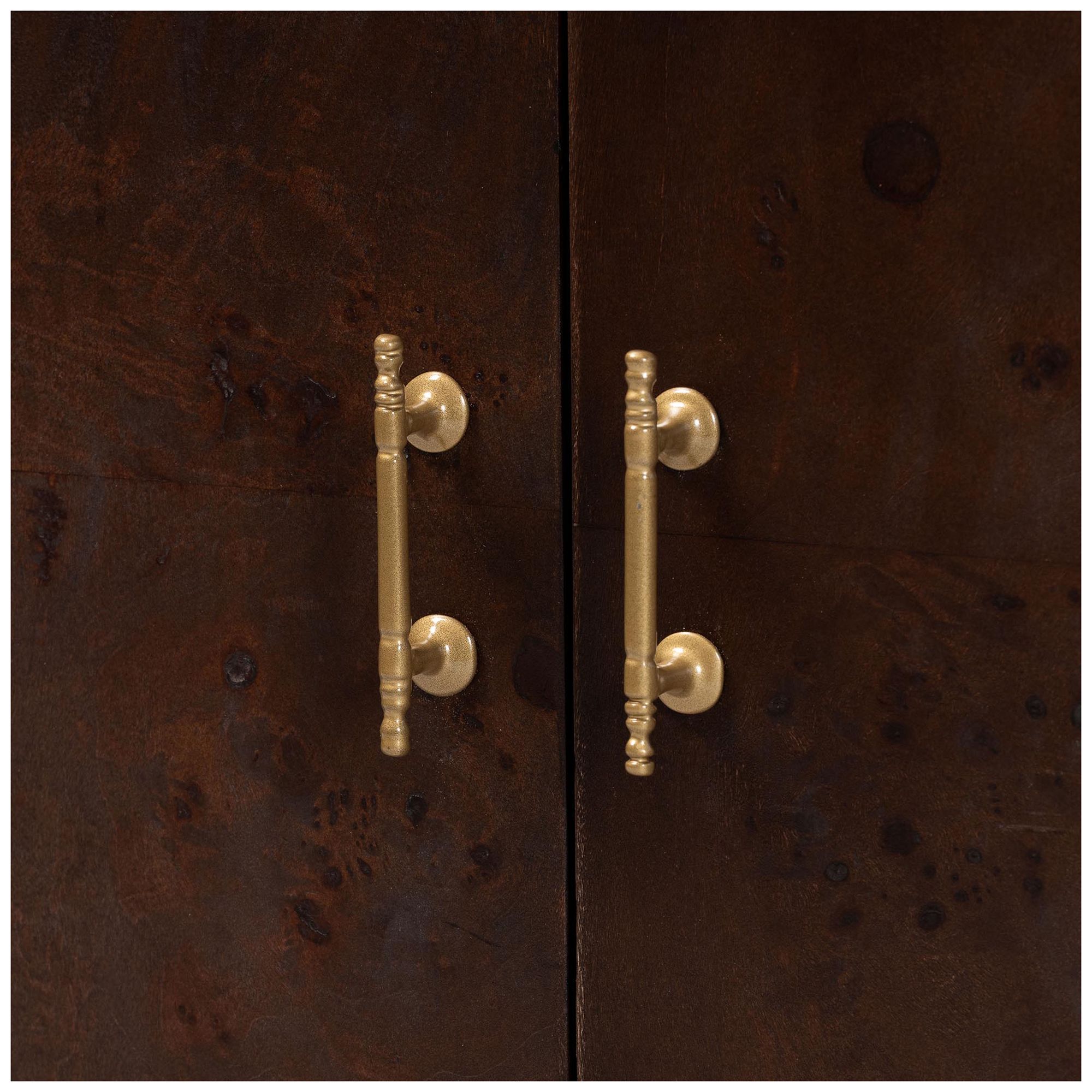 Image 6 bali & pari Latika Real Burl Wood Storage Cabinet in Dark Walnut Brown more views