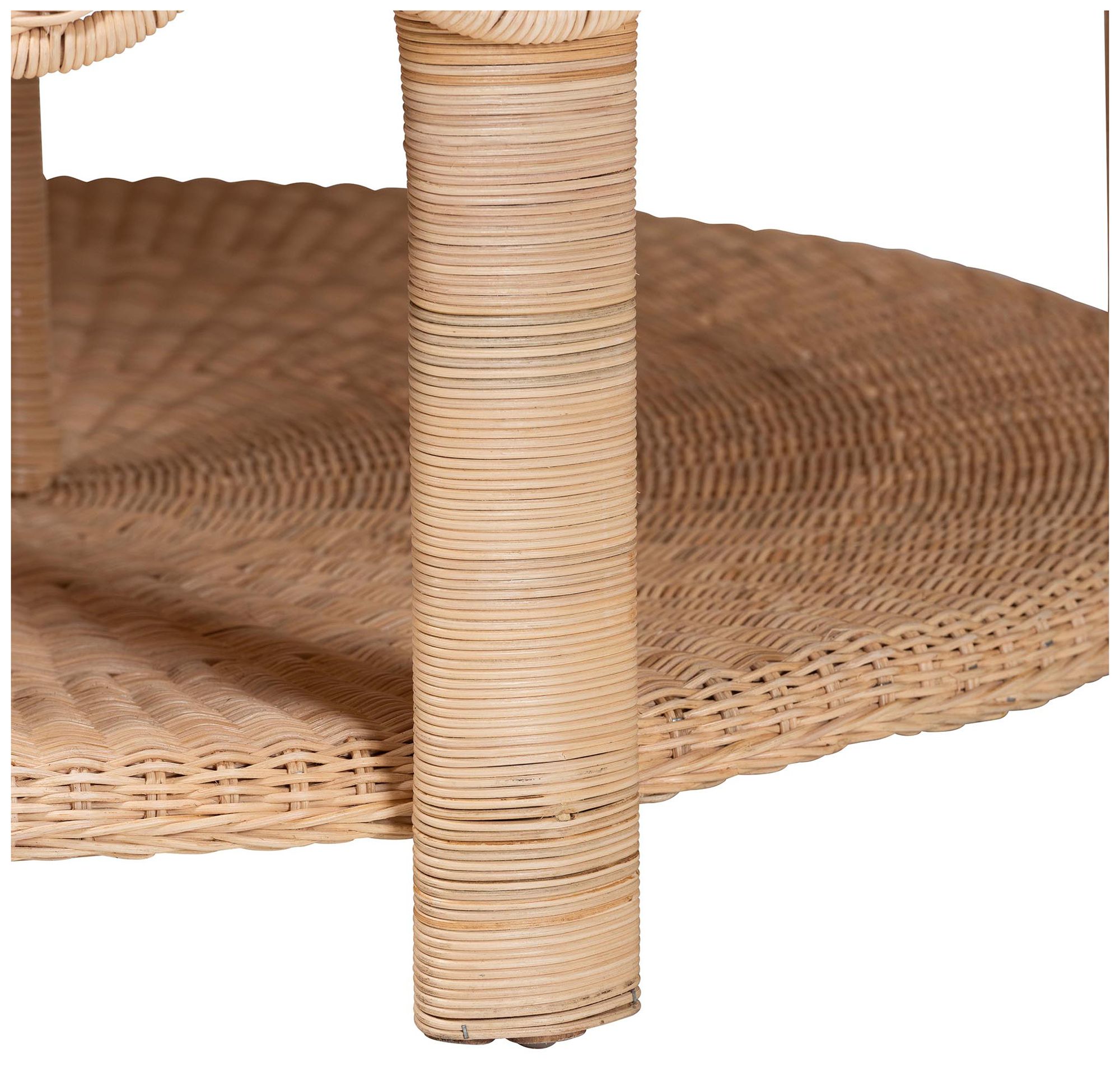 Image 5 bali & pari Latoya Rattan Coffee Table with Scalloped Apron and Lower Shelf more views