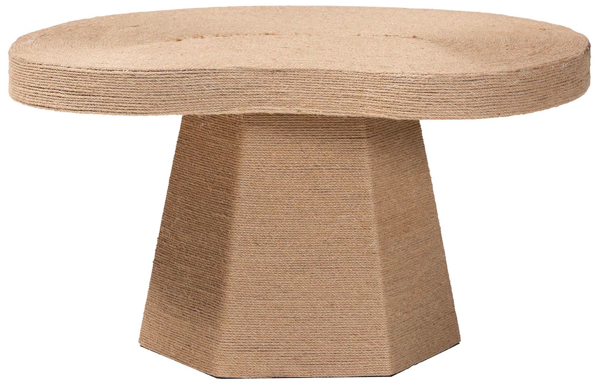 Image 3 bali & pari Lenka Natural Jute Coffee Table with Sculptural Base more views
