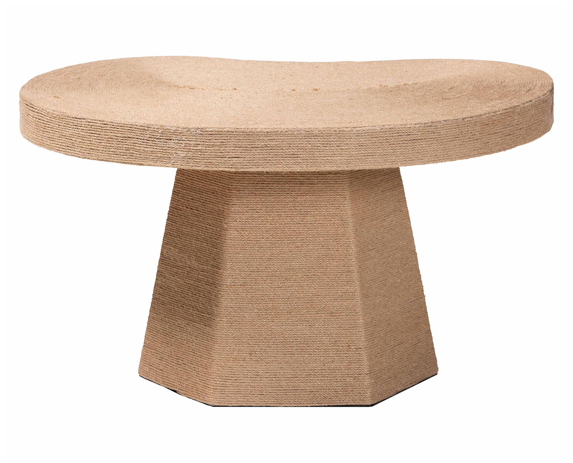 Image 5 bali & pari Lenka Natural Jute Coffee Table with Sculptural Base more views
