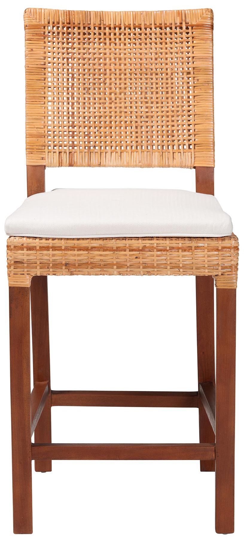 Image 3 bali & pari Lesia Natural Rattan Counter Stool with Cushion - Handwoven more views