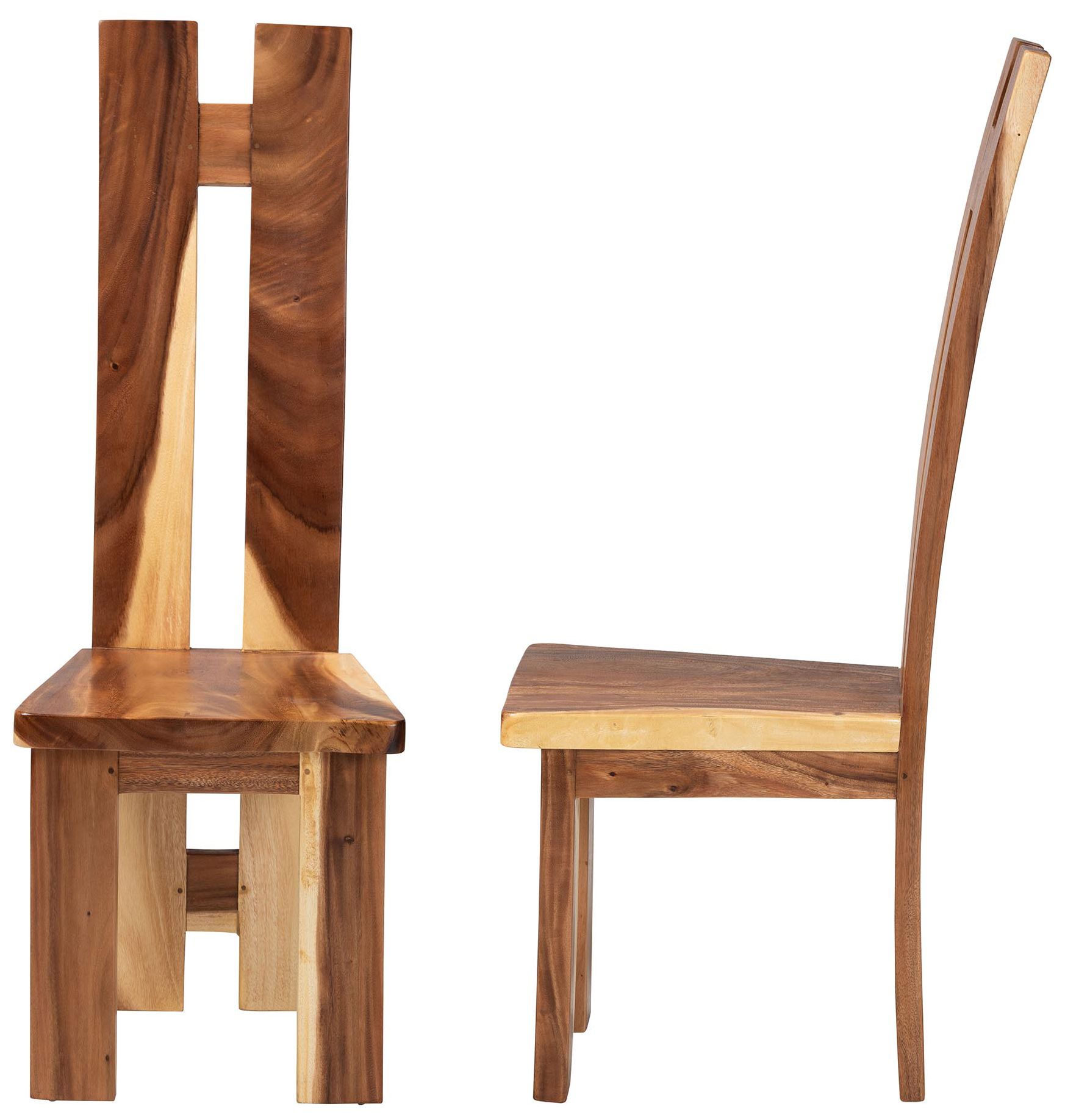 Image 4 bali & pari Lin Suar Handcrafted Solid Wood Dining Chair Set of 2 more views