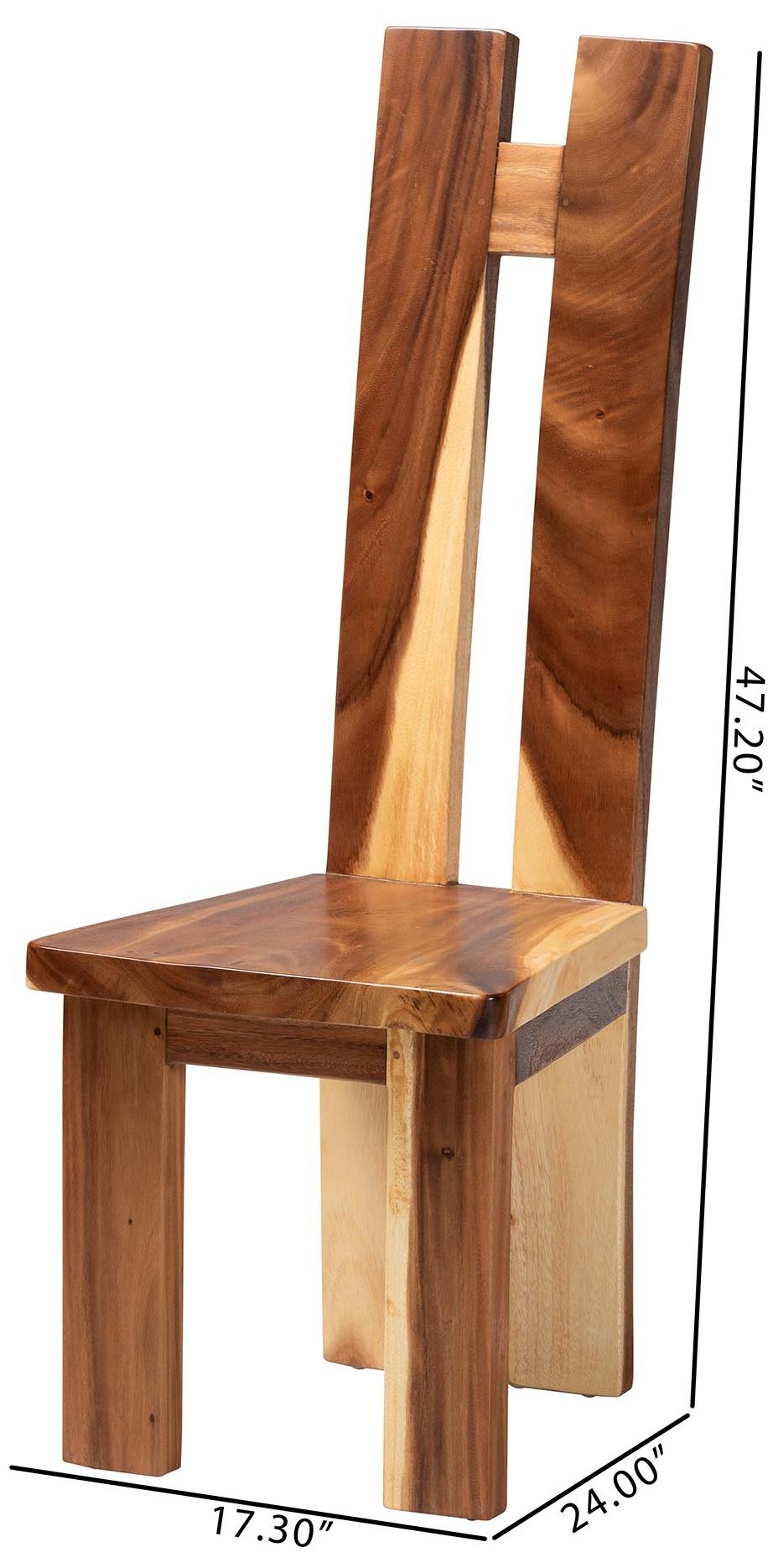 bali & pari Lin Suar Handcrafted Solid Wood Dining Chair Set of 2