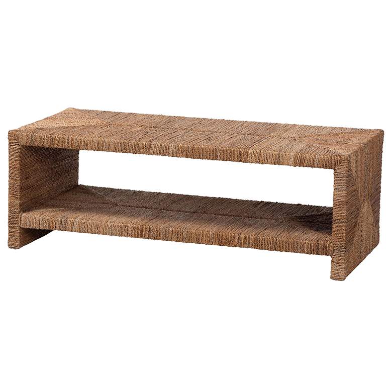 Image 1 bali & pari Liza Rectangle Seagrass Coffee Table -with Open Shelf