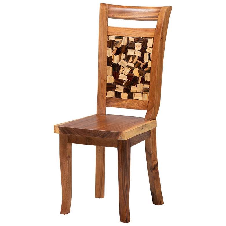 Image 1 bali & pari Luan Suar Wood Dining Chair - Handcrafted Solid Wood Seat