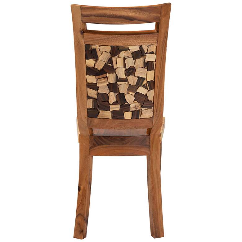 Image 5 bali & pari Luan Suar Wood Dining Chair - Handcrafted Solid Wood Seat more views