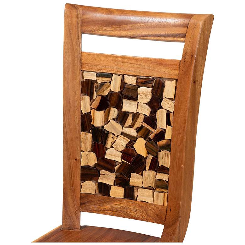 Image 6 bali & pari Luan Suar Wood Dining Chair - Handcrafted Solid Wood Seat more views