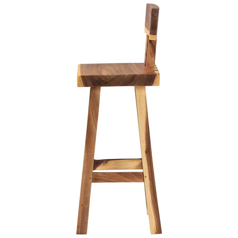 Image 4 bali & pari Luli Suar Wood Bar Stool - Handcrafted Solid Wood Stool more views