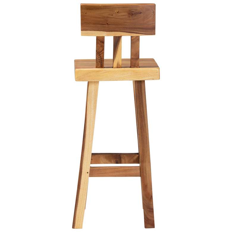 Image 5 bali & pari Luli Suar Wood Bar Stool - Handcrafted Solid Wood Stool more views