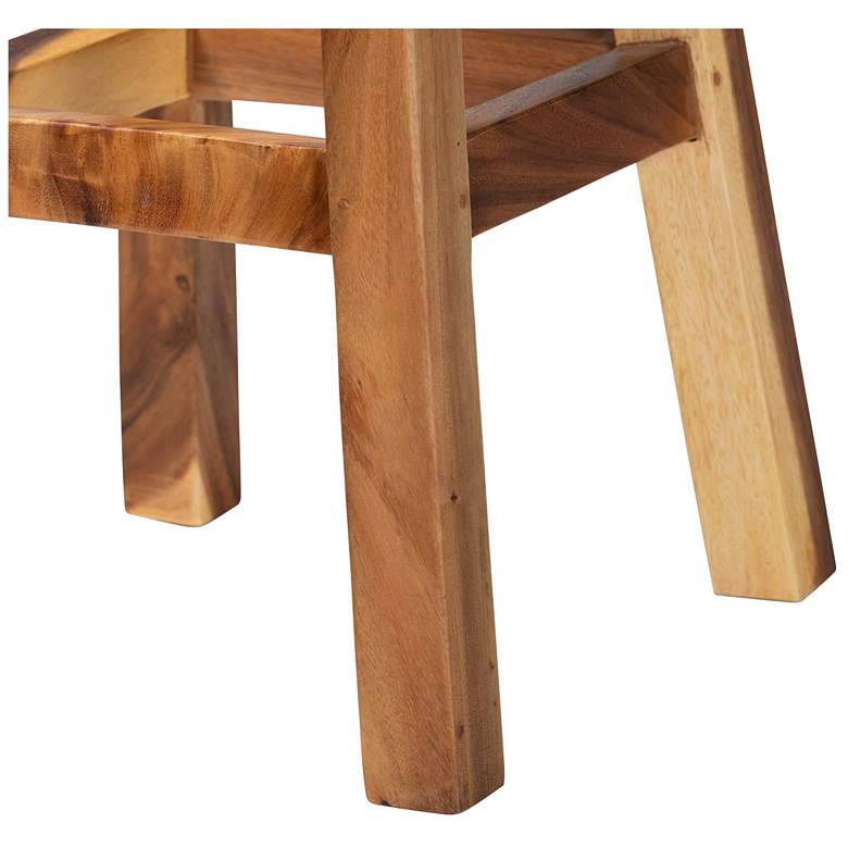 Image 7 bali & pari Luli Suar Wood Bar Stool - Handcrafted Solid Wood Stool more views