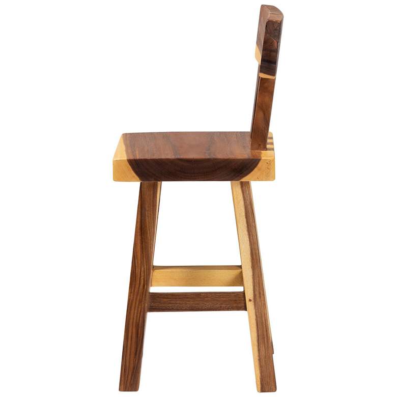 Image 4 bali & pari Luli Suar Wood Counter Stool - Handcrafted Solid Wood Stool more views