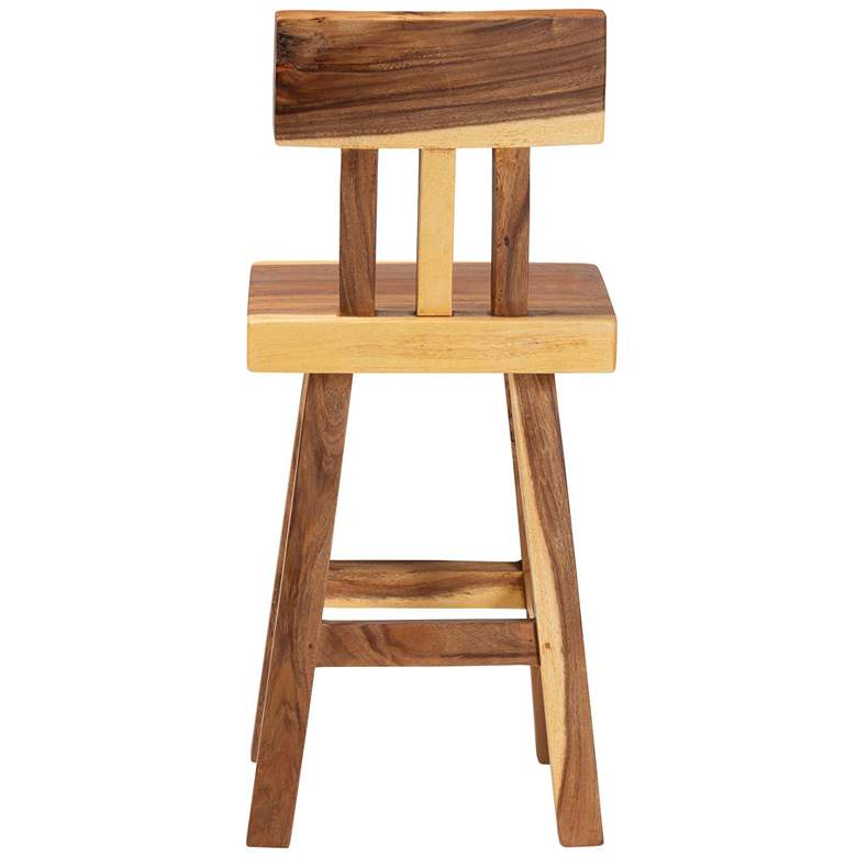 Image 5 bali & pari Luli Suar Wood Counter Stool - Handcrafted Solid Wood Stool more views