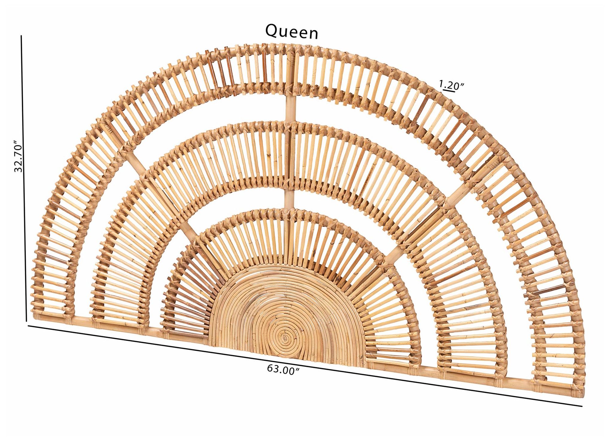 Image 6 bali & pari Luna Rattan Headboard -Wicker Wall-Mount Headboard, Queen more views