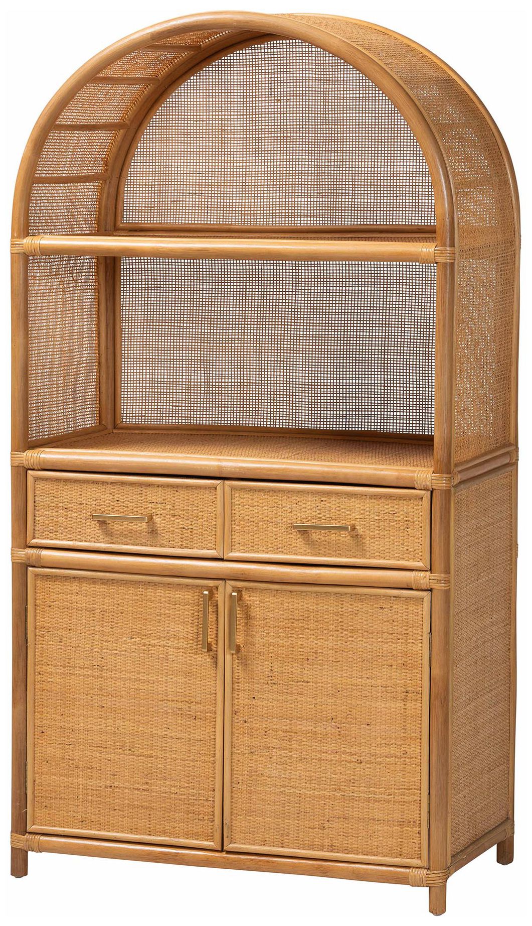 Image 2 bali & pari Mairen Arched Natural Rattan Storage Cabinet