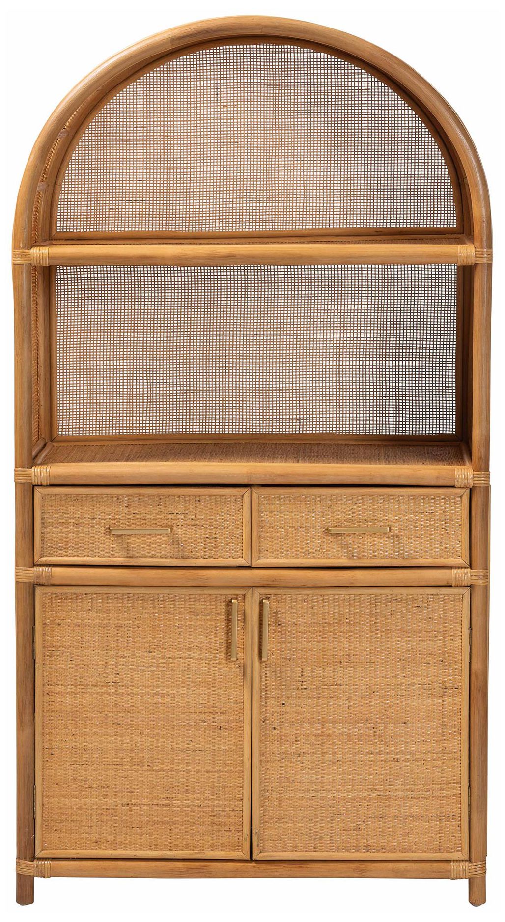 Image 4 bali & pari Mairen Arched Natural Rattan Storage Cabinet more views