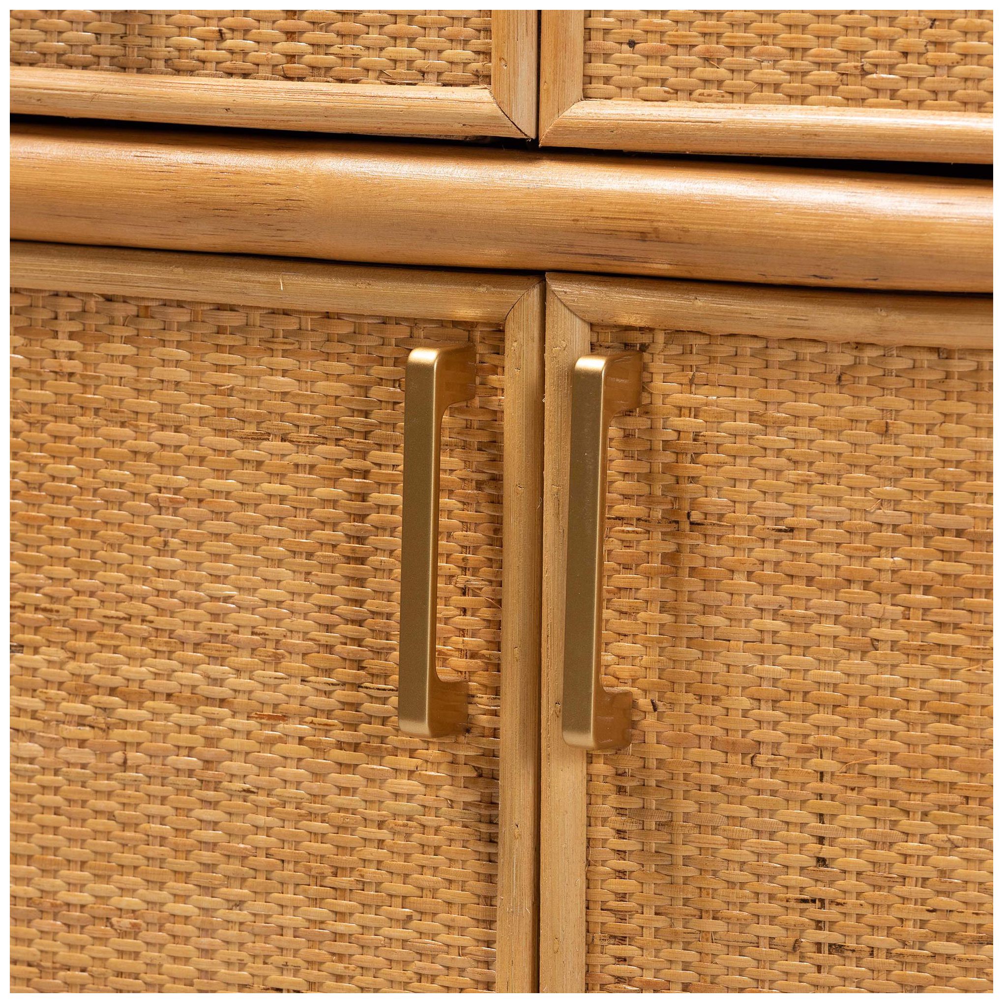 bali & pari Mairen Arched Natural Rattan Storage Cabinet