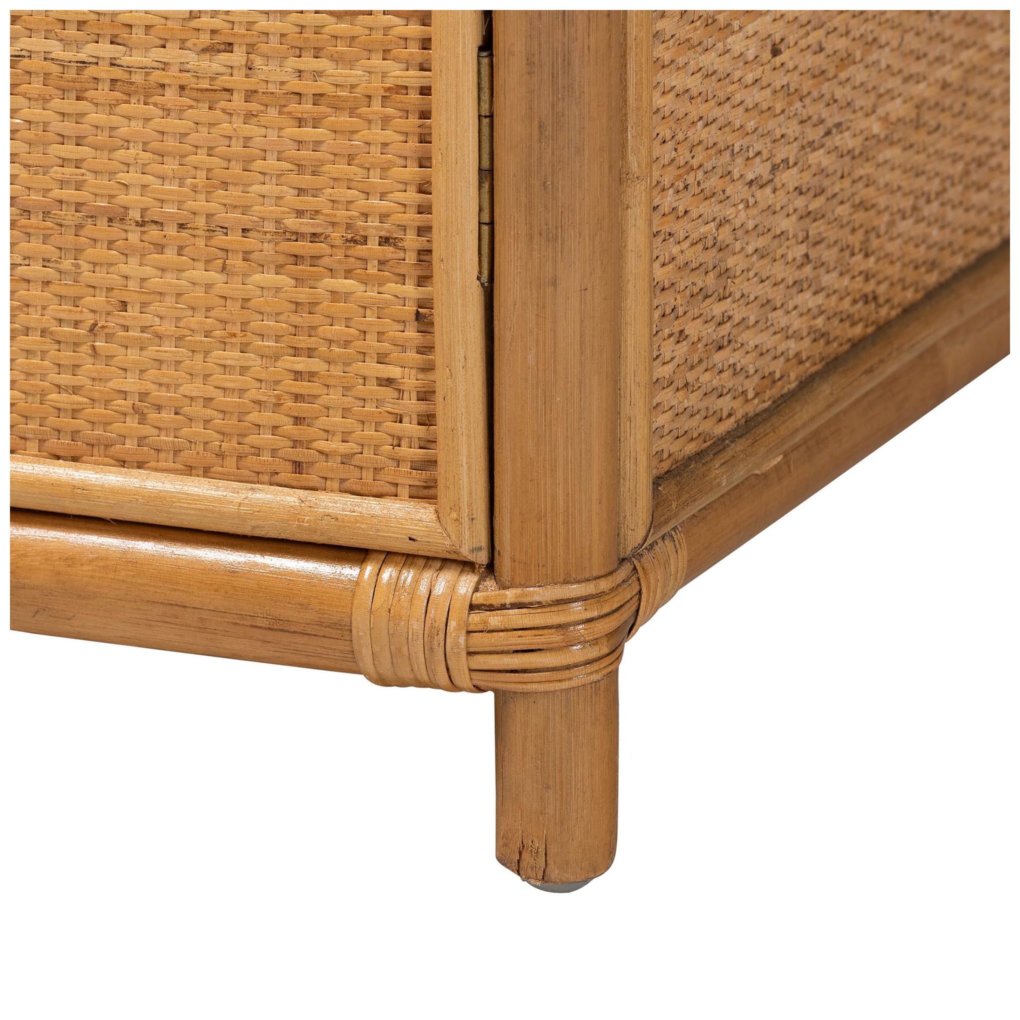 bali & pari Mairen Arched Natural Rattan Storage Cabinet