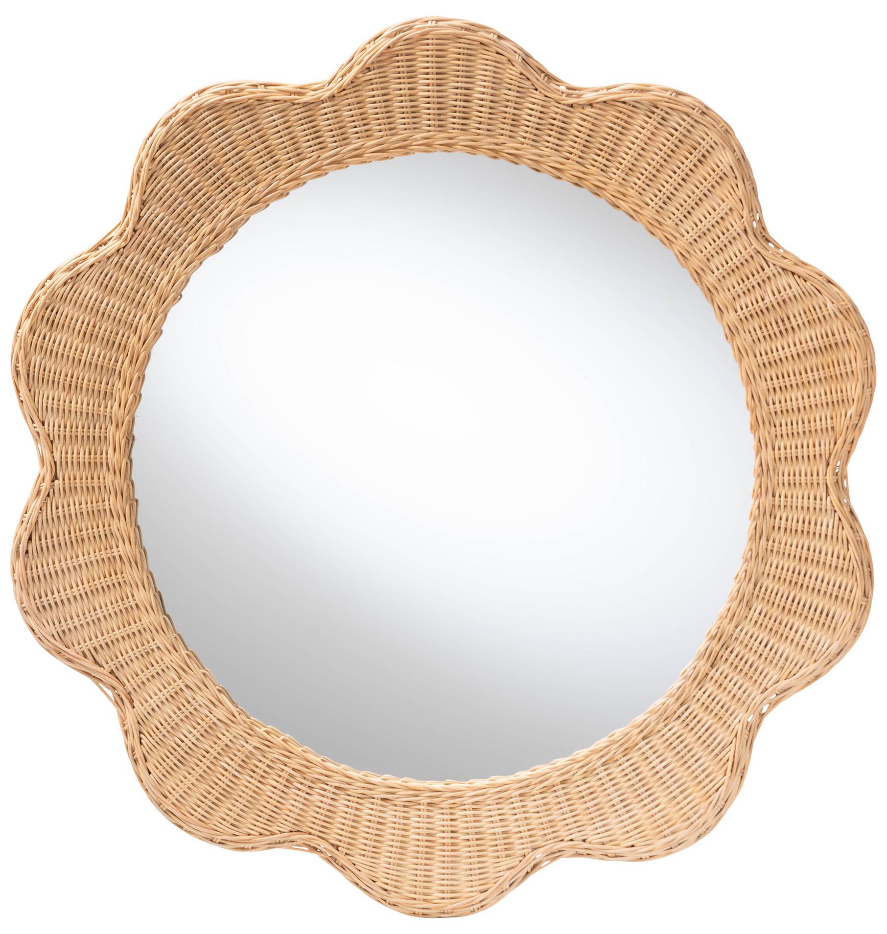 Image 2 bali & pari Makoto Scalloped Natural Rattan Wall Mirror
