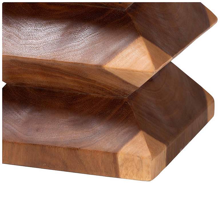 Image 5 bali & pari Malati Solid Suar Wood Side Table - Sculptural End Table more views