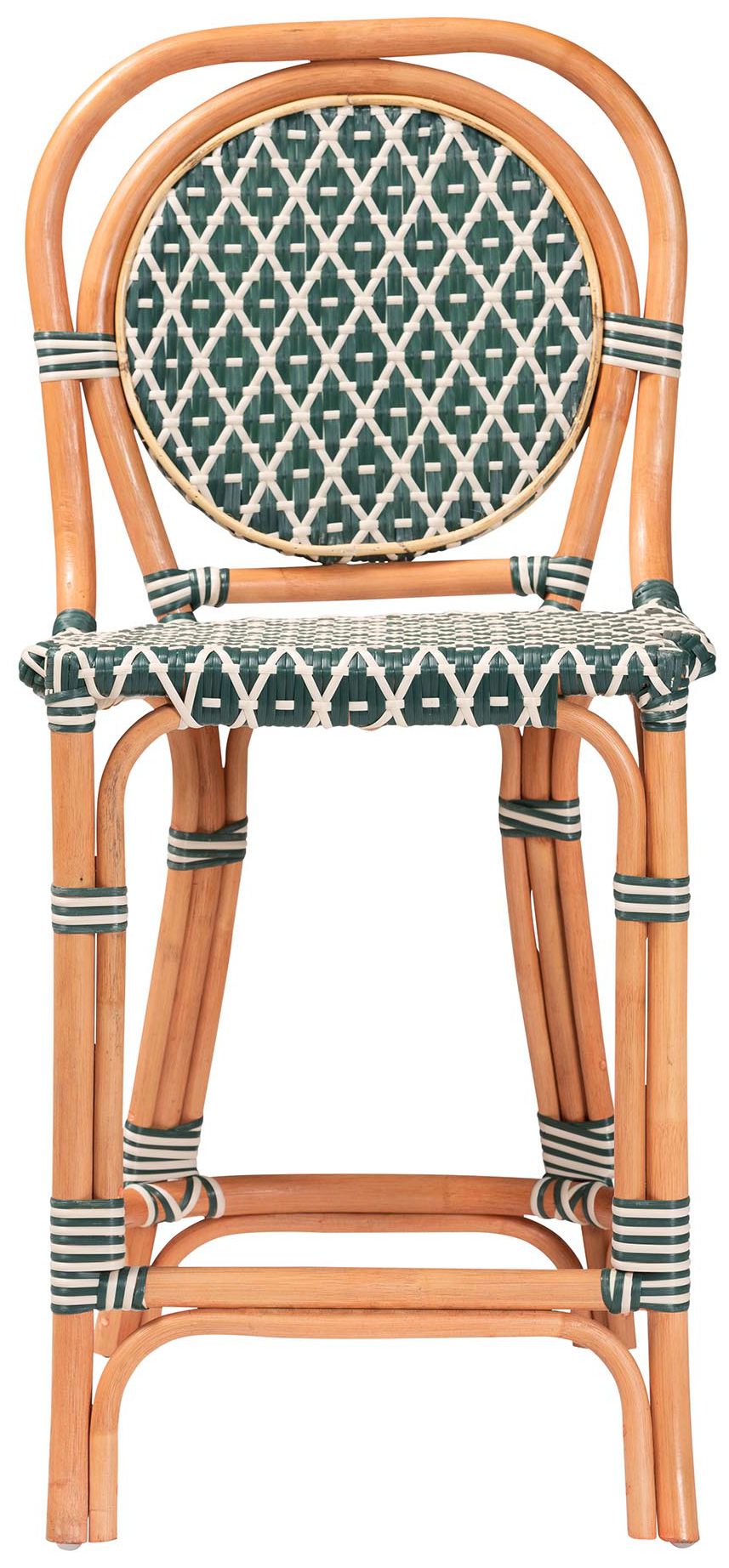Image 3 bali & pari Mattie Rattan Bistro Counter Stool, Green more views