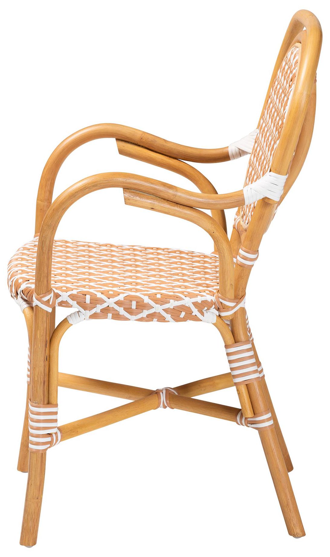 Image 4 bali & pari Mattie Rattan Bistro Dining Chair with Curved Arms, Beige more views