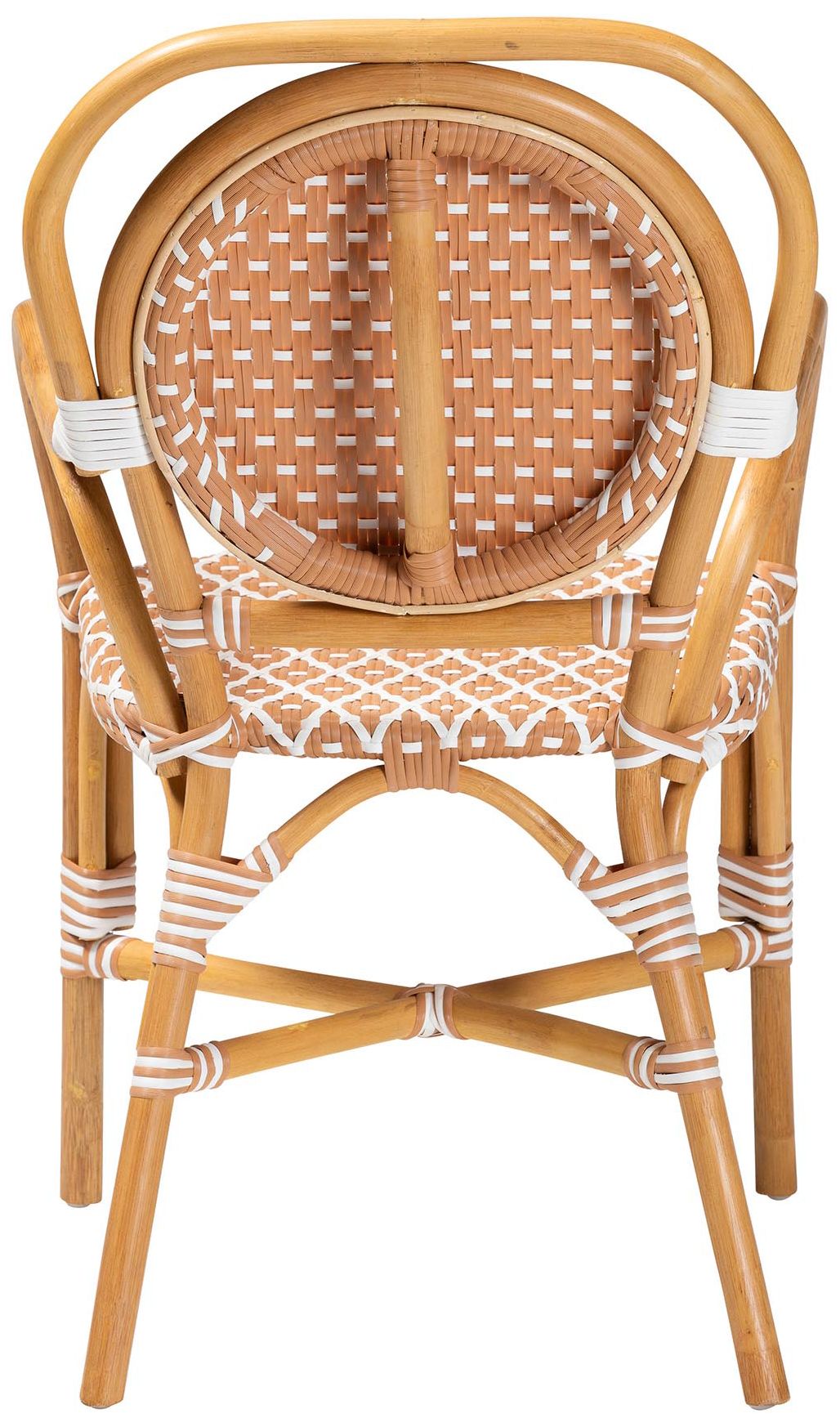 Image 5 bali & pari Mattie Rattan Bistro Dining Chair with Curved Arms, Beige more views