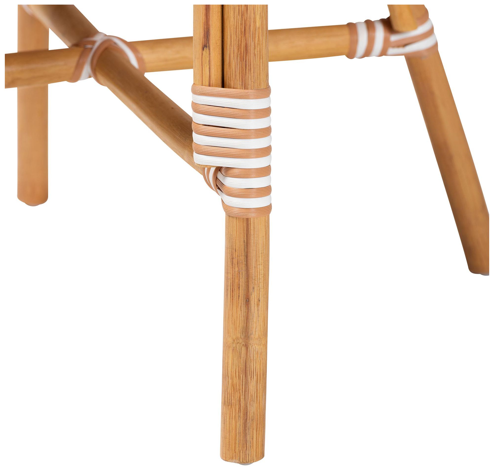 Image 7 bali & pari Mattie Rattan Bistro Dining Chair with Curved Arms, Beige more views