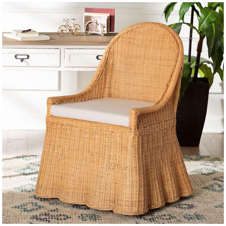 Image 1 bali & pari Maya Natural Rattan Accent Chair -Wicker Dining Chair