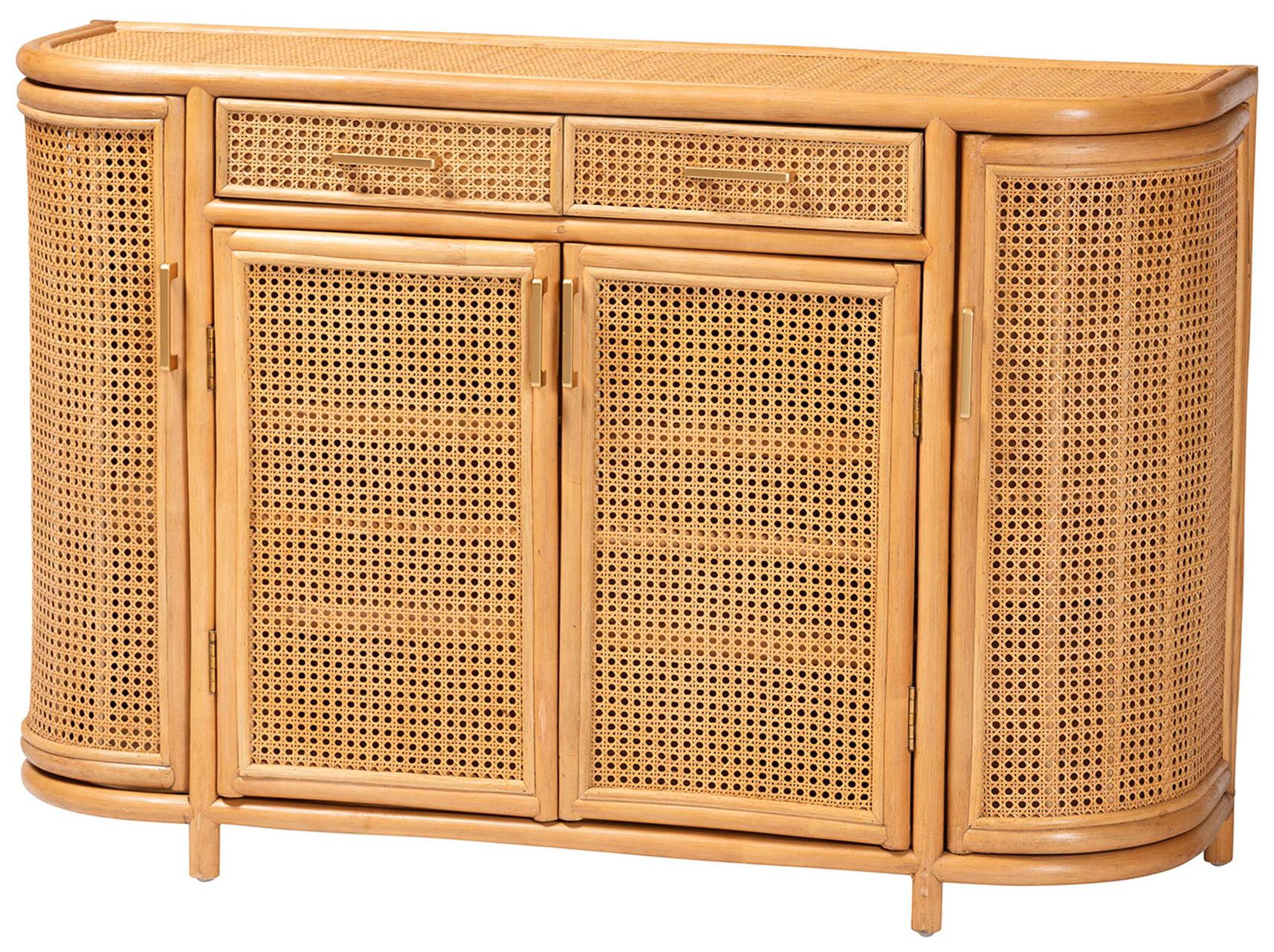 Image 2 bali & pari McKenna Natural Rattan Sideboard - Wicker Buffet Credenza