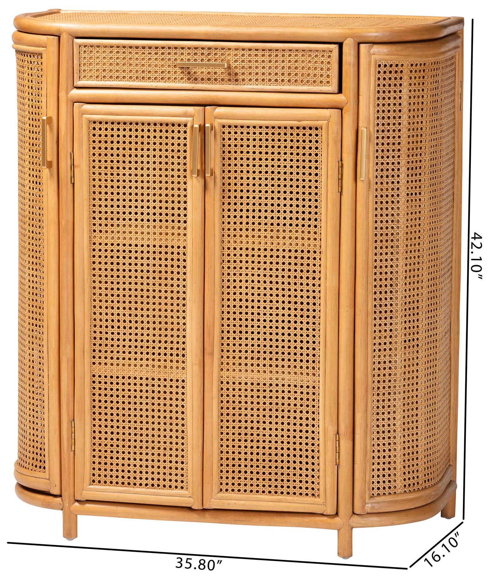 bali & pari McKenna Natural Rattan Storage Cabinet - 1-Drawer