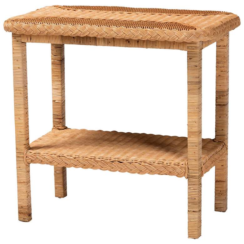 Image 2 bali & pari Minahasa Bohemian Light Honey Braided Rattan Side Table