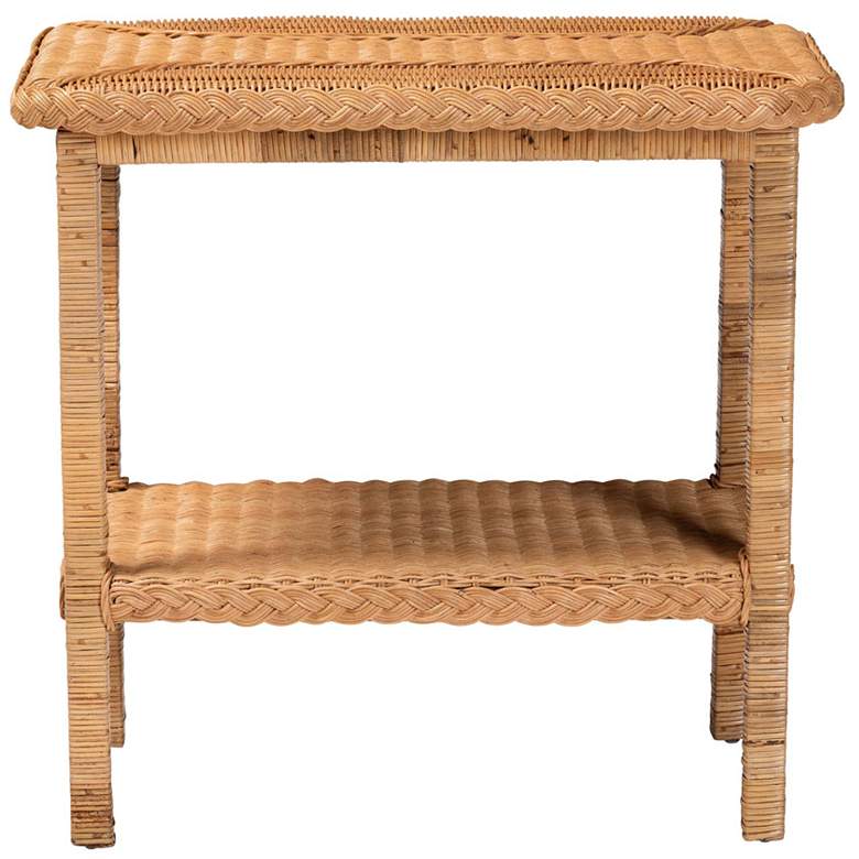 Image 3 bali & pari Minahasa Bohemian Light Honey Braided Rattan Side Table more views